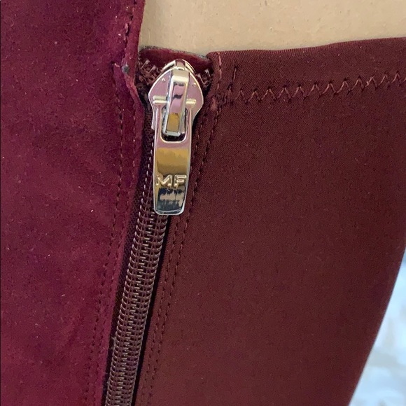 NIB Burgundy wine / Dark red suede knee high boots - Picture 6 of 11